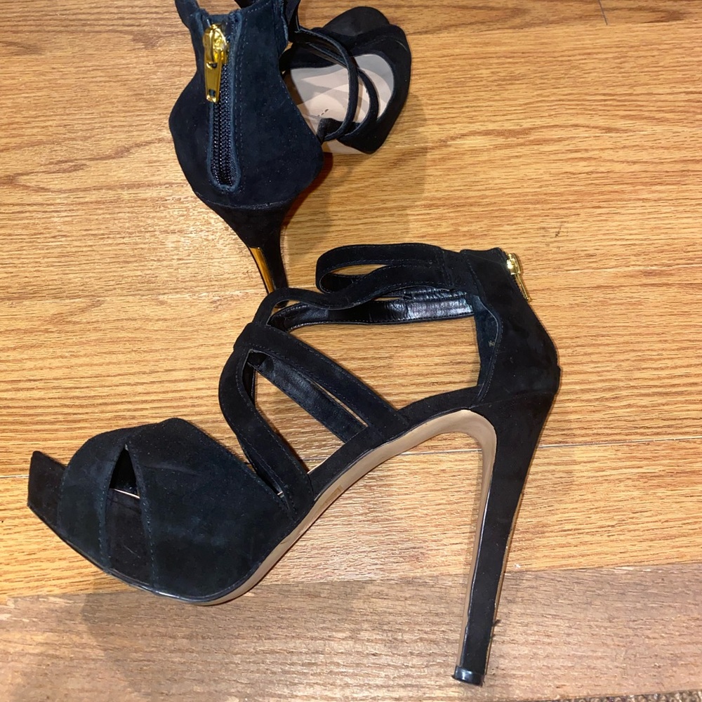 Dolce Vita black heels with gold hardware